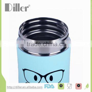 oem lovely graphic happiness expression stainless steel vacuum smoldering pot