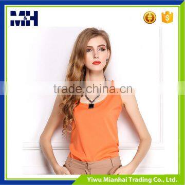 Summer Fashion Candy Color Fashion Sleeveless Women Chiffon Shirt