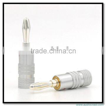 Silver Plated Speaker Cable Wire Banana Plug Screw Audio Connector