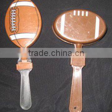 Rugby ball shaped Football sports fans plastic hand clapper