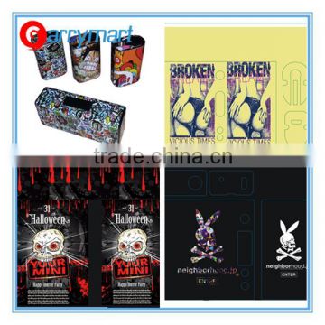 New e-cig china wholesales 60w vape mod box stickers for box mod