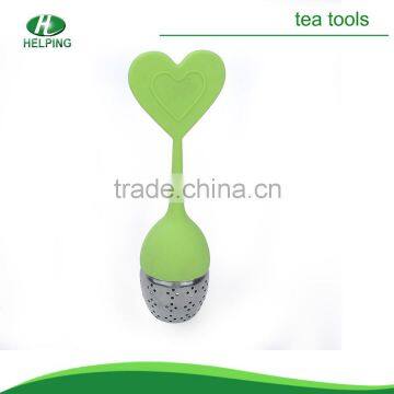 Heart Leaf shape sil Silicone tea infuser for loose tea