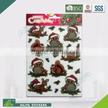 BSCI factory audit Christmas 3D Eco-friendly decorative removable bathroom wall art stickers