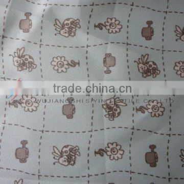 100%poly glossy cartoon printed satin pajams fabric