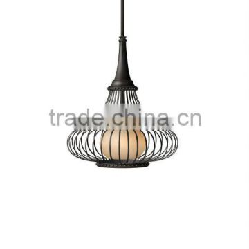 2014 decoration black metal cage pendant lamp fixture