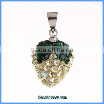 Wholesale Cute Mix Colors Rhinestone Strawberry Shaped Charm Pendant CPP-SB001A