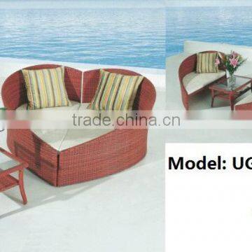 Design heart-shaped Garden sets rattan wicker furniture sofa