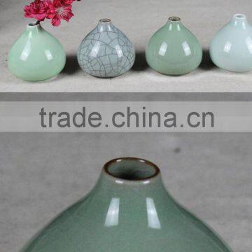 Longquan Celadon Small Ceramic Vase Simple Modern Home Tea Flower Holder Home Decorations Chazhuo photo-3