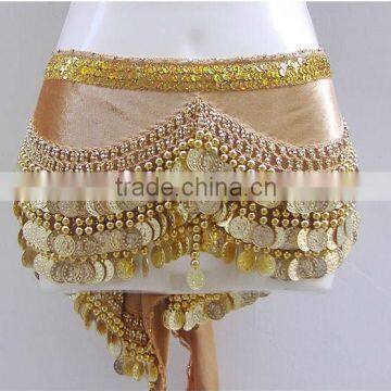 SWEGAL wholesale 3 rows make belly dance hip scarf belly dance skirt wrap belt SGBDW13015