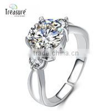 fashion jewelry wholesale popular cooper whit k ring with shining diamond