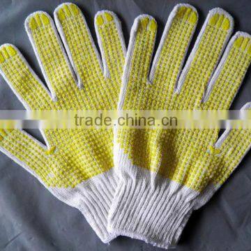 7 Guuage White Cotton Yellow Points PVC Dotted Cotton Glove photo-6