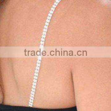 Two Row Clear Crystal Silver Rhinestone Bra Straps