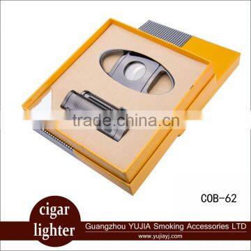 Guangzhou YuJia 3 Torch Flame Cohiba cigar lighter and cigar cutter one set