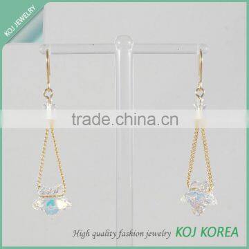 KR-590 star shaped long chain opal color earring pierce hot sale