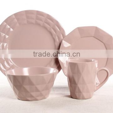 Ceramic stoneware dinnerware set 16pcs dinner set embossed dinner set