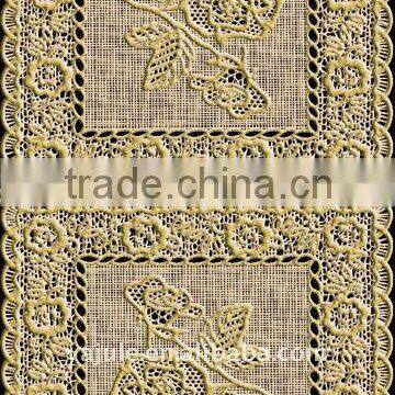 Gold Printed PVC Laced Table Cloth