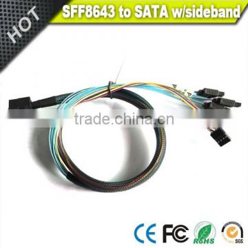 Vision Mini SAS SFF-8643 to SATA 7pin with sideband SGPIO Cable