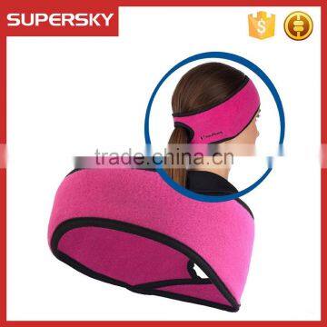 C1288 womens ponytail running headband sports ear warmer headband custom winter headband