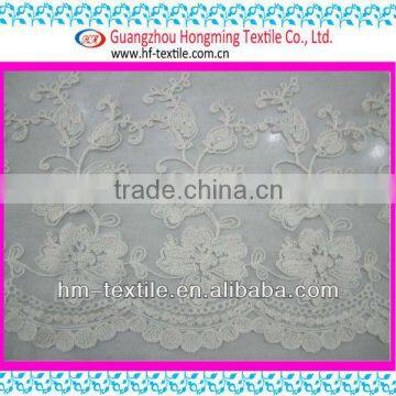 Italy Embroidery Craft offwhite Floral cord special embroidery tulle fabric for European Wedding dress net embroidery fabric