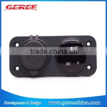 2.0A/1.0A Dual USB Port Car Charger Socket Outlet 12V LED Digital USB Voltmeter Waterproof Design photo-4