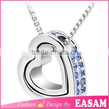Easam Fashionable Eternal Love Double Heart Crytsal Gold Jewelry Quality Choice photo-3