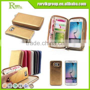 New design Zipper Wallet Leather phone Bags Case for iPhone 6 with Credit Card