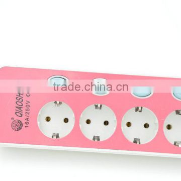 4 way Independent switch universal electric power strip socket outlet