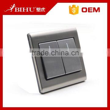 High Quanlity Stainless Steel 2 Gang Switch Night Light Pull Switch Socket photo-2