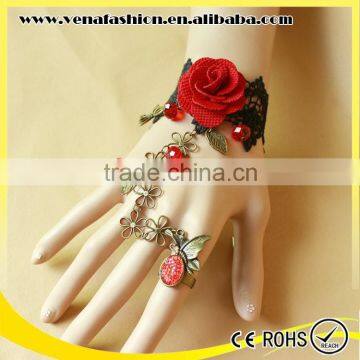 good quality gothic hand ring enamel flower bracelet