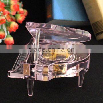 Wedding crystal small gift piano model with music box