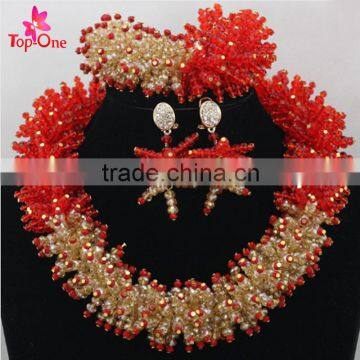 Dedicated coral beads necklace jewelry set/aso ebi jewelry set/fashion jewelry for women