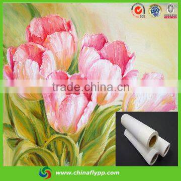 FLY China supplier waterproof 340g Cotton Canvas with yellow back for decoration painting
