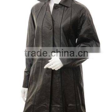 Ladies leather overcoat design really fashion winter coat for women