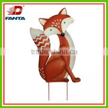 Adorable metal fox stake for Harvest decoration