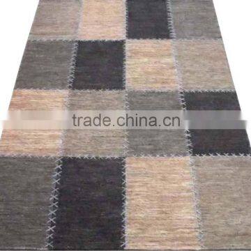 Patchwork design Hand Knotted Sumak hemp carpet
