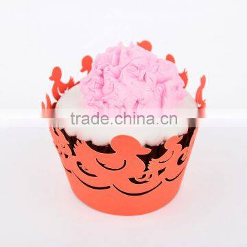 High quality Laser cut cupcake wrapper with customized designs