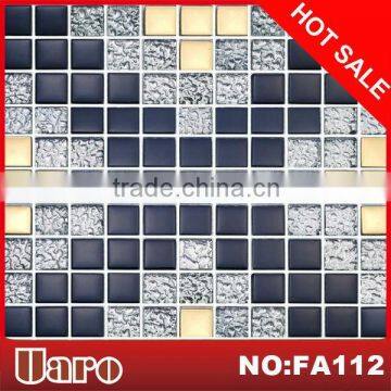 mosaic mural, crystal glass metal mix mosaic tile for wall/floor pattern