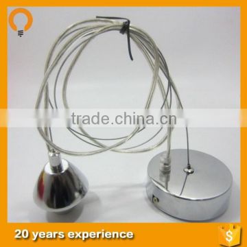 Industrial style lighting fixtures high quality new design Chrome Lamps with silver ceiling plate &transparent wire