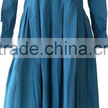 torquise abaya front buttons and cuff sleeves