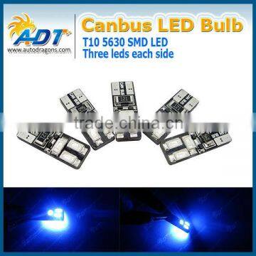 Car Bulbs LED Error Free Canbus 5630 SMD Blue Color W5W T19 501 Side Light