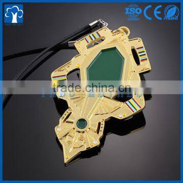 Custom Metal Craft Feather Shape Necklace Pendant photo-4