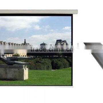 big size200'' motorized projection screen with matte white wall mounted screen