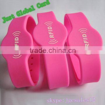 High Quality Carte rfid adjustable silicon wristband for events