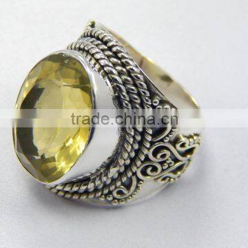 Natural Faceted Lemon Topaz Ring 92.5 Sterling Silver Jewellery photo-3