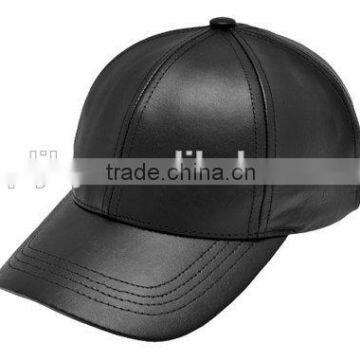 cheap 6 panel Leather baseball caps made in china