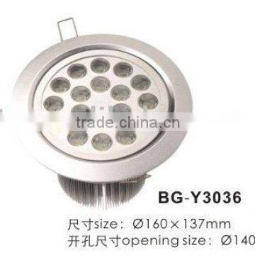18*1W led ceiling light;AC110V/220V input;160*137mm;open hole:140mm