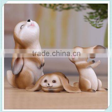 resin rabbit statue family rabbit figurine for home decoration