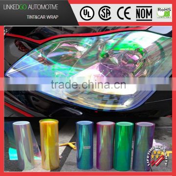 0.3*10m High transmittance chameleon car headlight wrap vinyl sticker chameleon headlight tint film