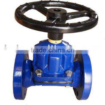 Diaphragm valve with rubber lined