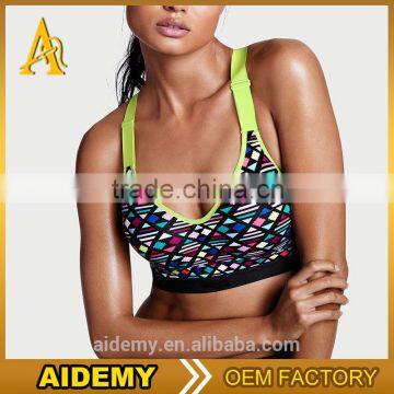 Hot Sexy Fashion Yoga Ladies Sublimation Printed fitness wear women's sport yoga bra